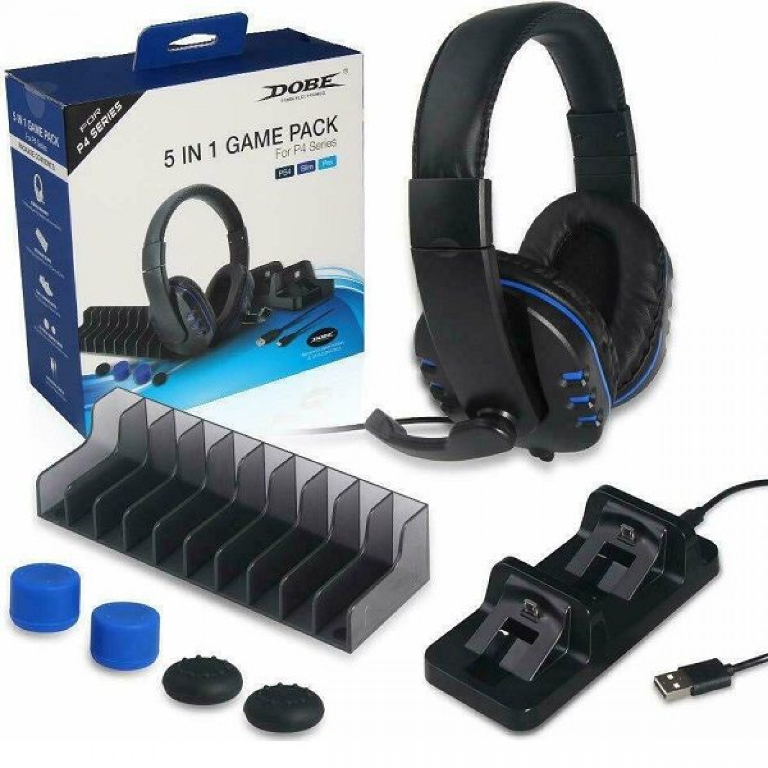 Dobe 5 in 1 Game Pack Kit για PS4 σε Μαύρο χρώμα