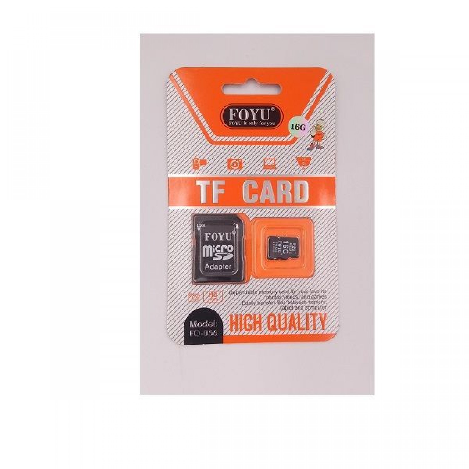 Κάρτα Μνήμης 16GB microSD HC & Αντάπτορας SD Foyu FO-066 Μαύρο