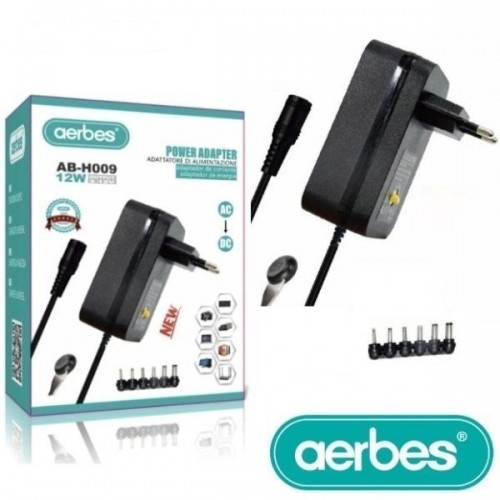 Τροφοδοτικό Ρυθμιζόμενο Universal  3 έως 12V 12W με 6 βύσματα AB-H009