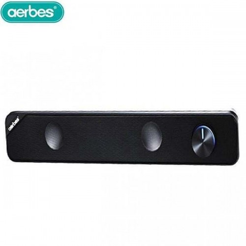 Aerbes AB-D381 Ηχεία Υπολογιστή 2.0 με RGB Φωτισμό και Ισχύ 6W σε Μαύρο Χρώμα