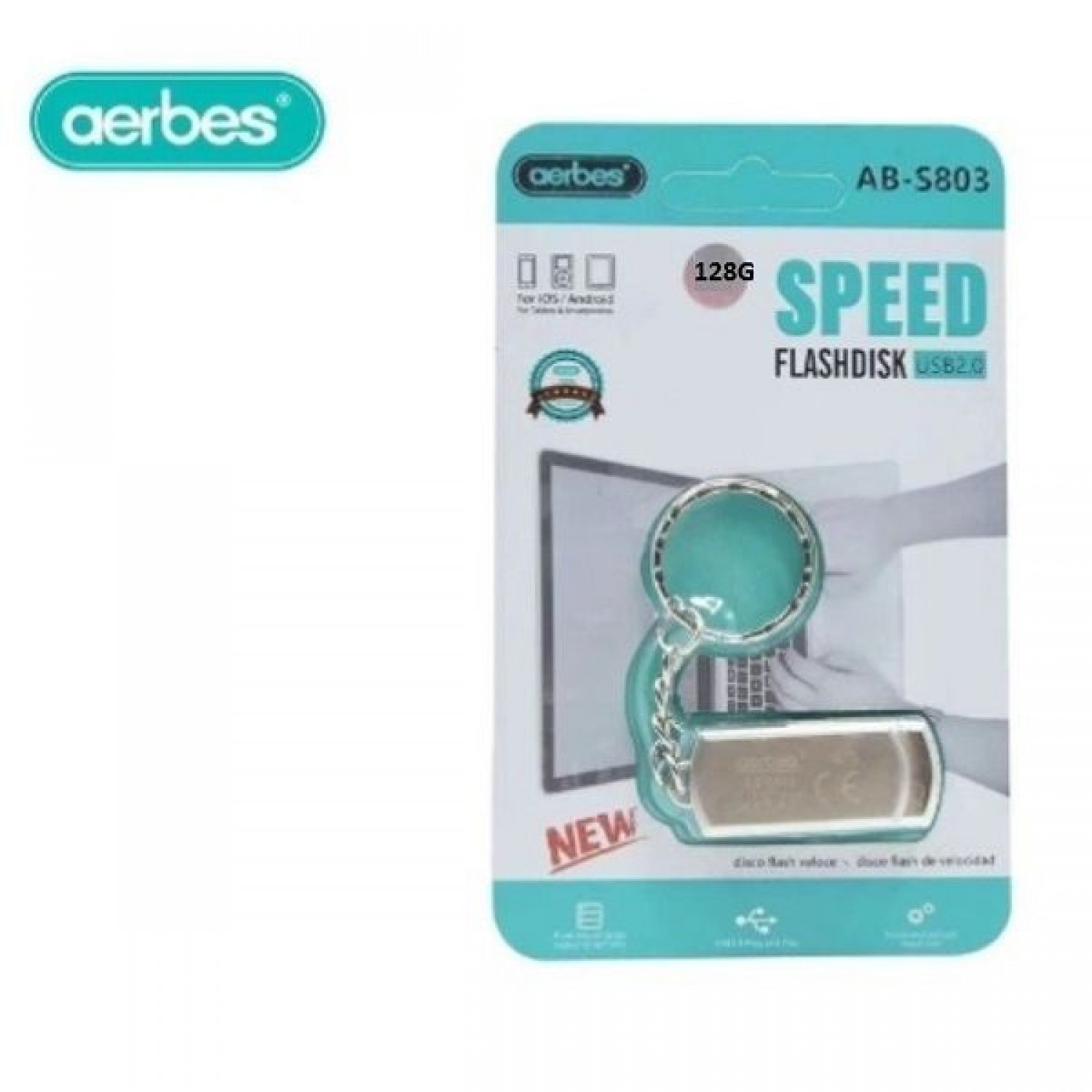 USB 2.0 Stick 128GB Ασημί Aerbes AB-S803