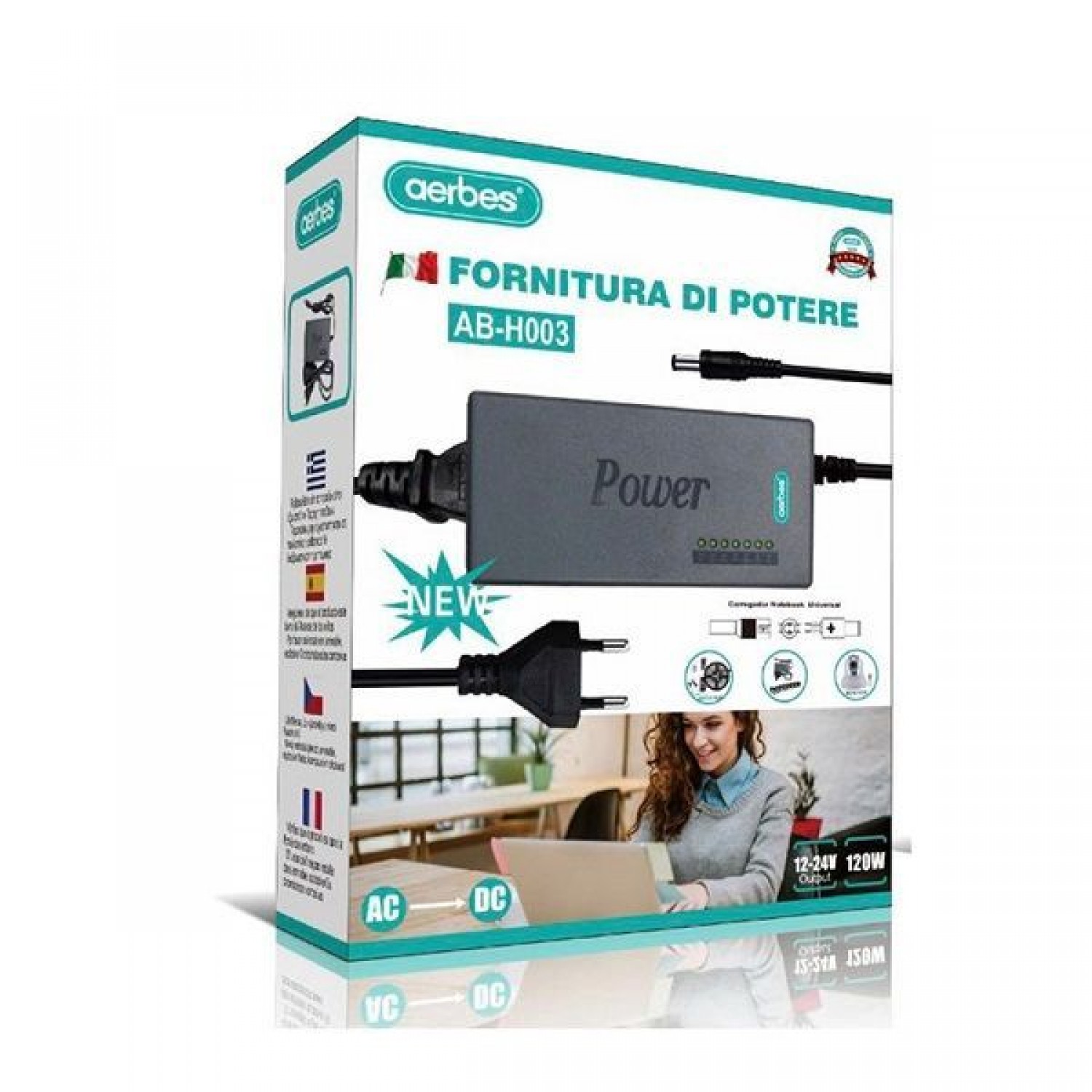 Aerbes Universal Τροφοδοτικό 12 έως 24V 120W AB-H003