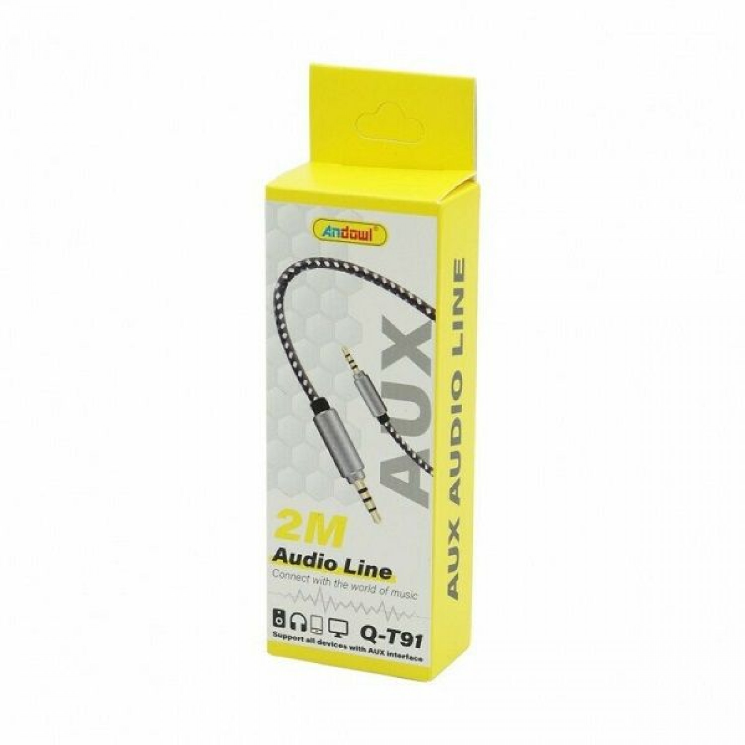 Καλώδιο Cable 3.5mm male - 3.5mm male Μαύρο 2m AN-Q-T91 Andowl