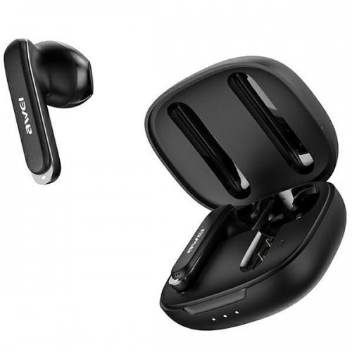 Awei T66 In-ear Bluetooth Handsfree Ακουστικά με Αντοχή στον Ιδρώτα και Θήκη Φόρτισης Μαύρα