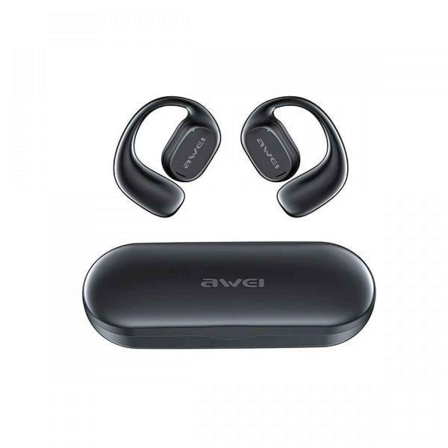 Awei T69 Air Conduction Bluetooth Handsfree Ακουστικά με Θήκη Φόρτισης Μαύρα