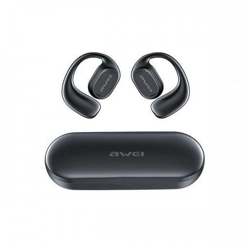 Awei T69 Air Conduction Bluetooth Handsfree Ακουστικά με Θήκη Φόρτισης Μαύρα