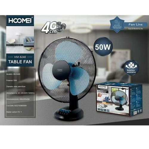 Hoomei HM-8240 Επιτραπέζιος Ανεμιστήρας 40W Διαμέτρου 40cm Black - Blue