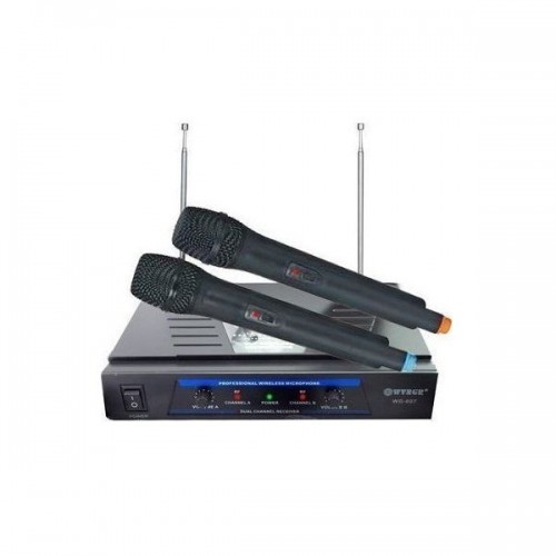 WVNGR Σύστημα Karaoke με Ασύρματα Μικρόφωνα WG-007 σε Μαύρο Χρώμα