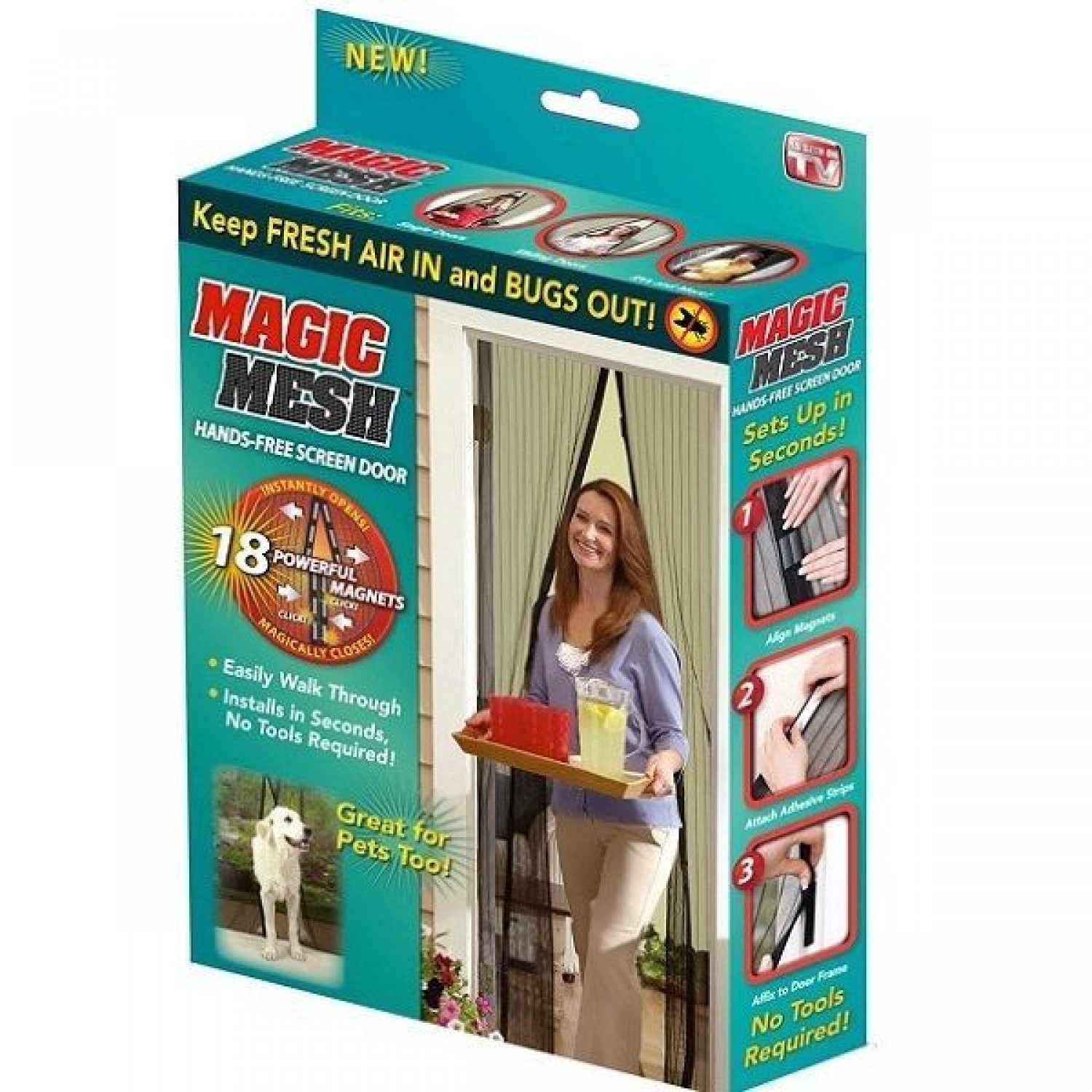 Magic Mesh Σίτα Πόρτας Μαγνητική Μαύρη από Πολυεστέρα 220x100cm