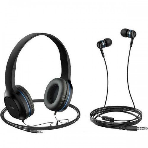 Hoco W24 Enlighten Ενσύρματα On Ear Ακουστικά Μπλε