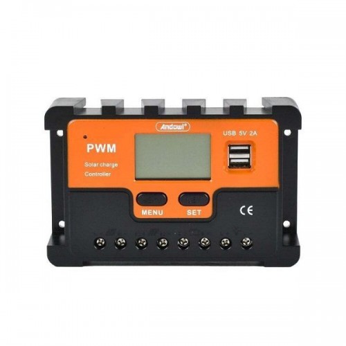 Ρυθμιστής Φόρτισης 65A 12/24V PWM Andowl Q-KZ65 - Μαύρο, Πορτοκαλί