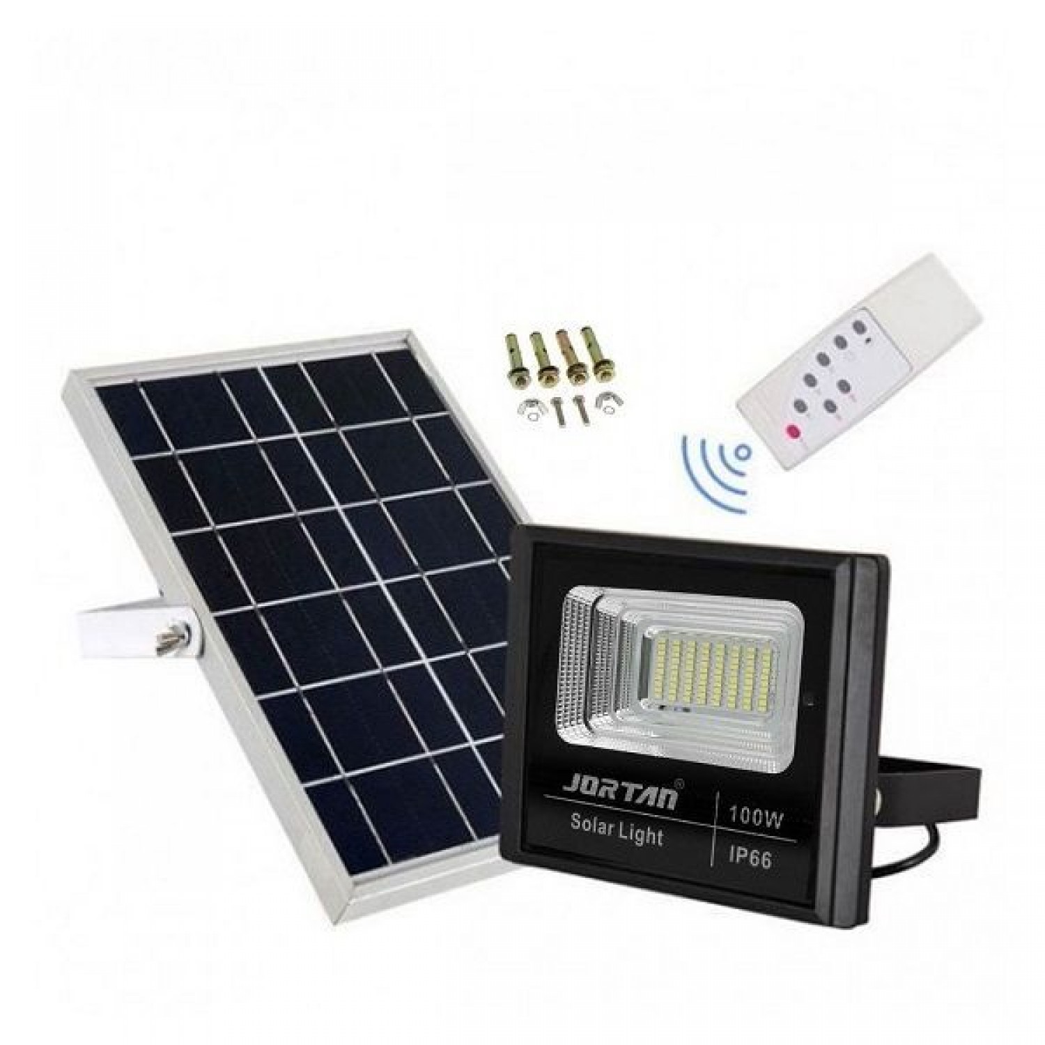 Led Αδιάβροχος Ηλιακός Προβολέας 100W 6400LM με Πάνελ