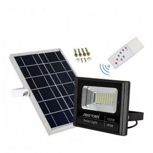 Led Αδιάβροχος Ηλιακός Προβολέας 100W 6400LM με Πάνελ