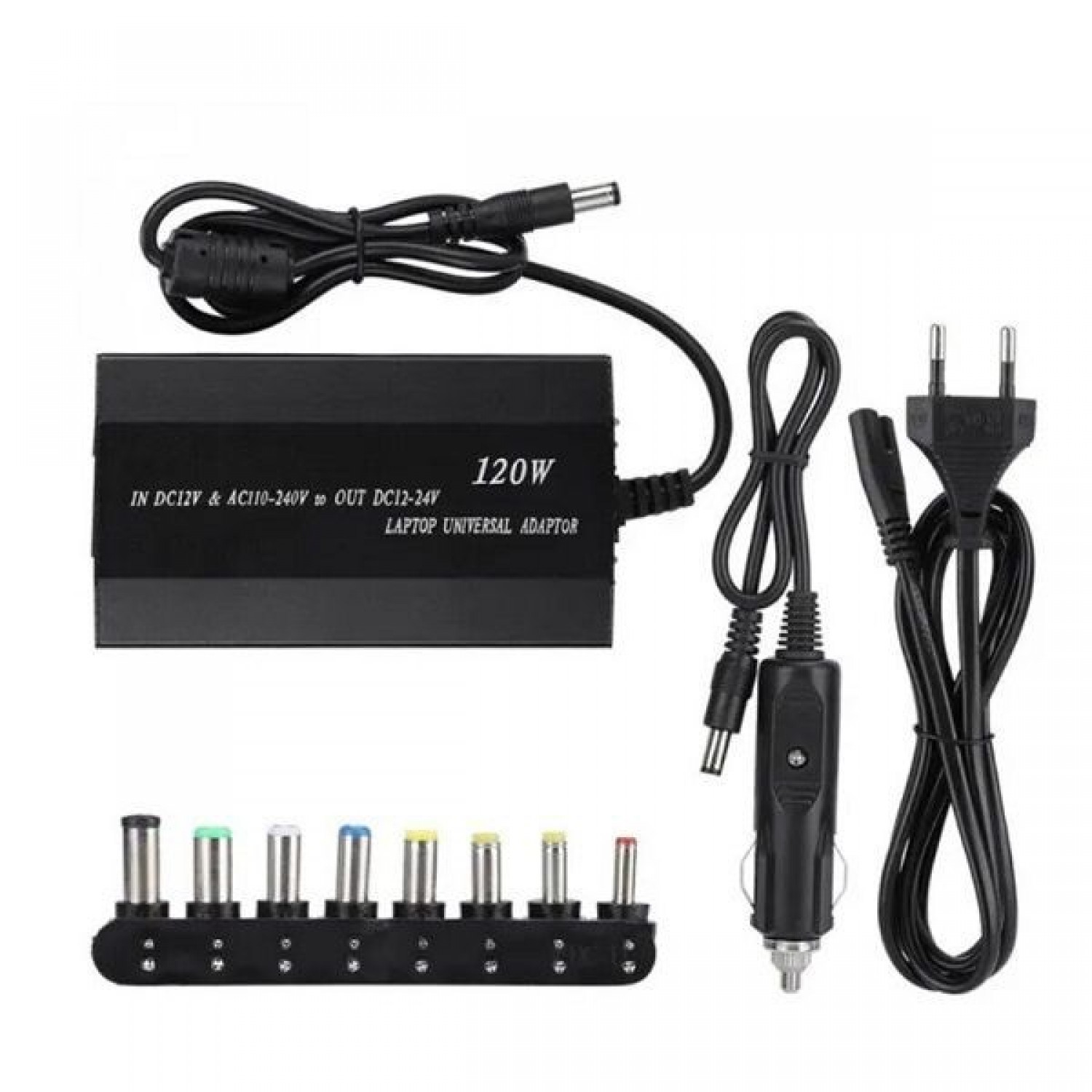 Universal Φορτιστής Laptop 120W με Αποσπώμενο Καλώδιο Τροφοδοσίας και με σετ βυσμάτων 23348