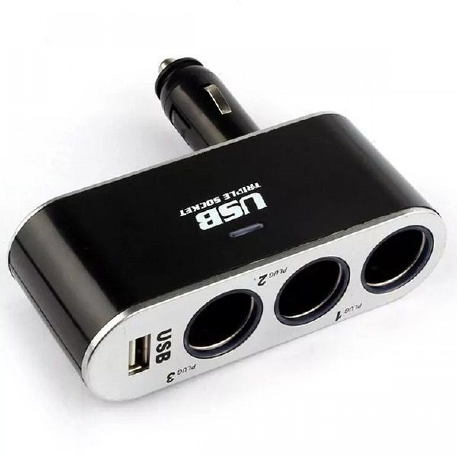 Φορτιστής Αυτοκινήτου Μαύρος με Θύρες: 1xUSB 3xΑναπτήρα Andowl q-jc80