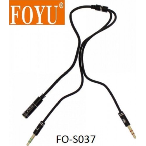 Στερεοφωνικό καλώδιο AUX 3.5mm θηλυκό σε 2x3.5mm jack αρσενικά βύσματα FO-S037 FOYU