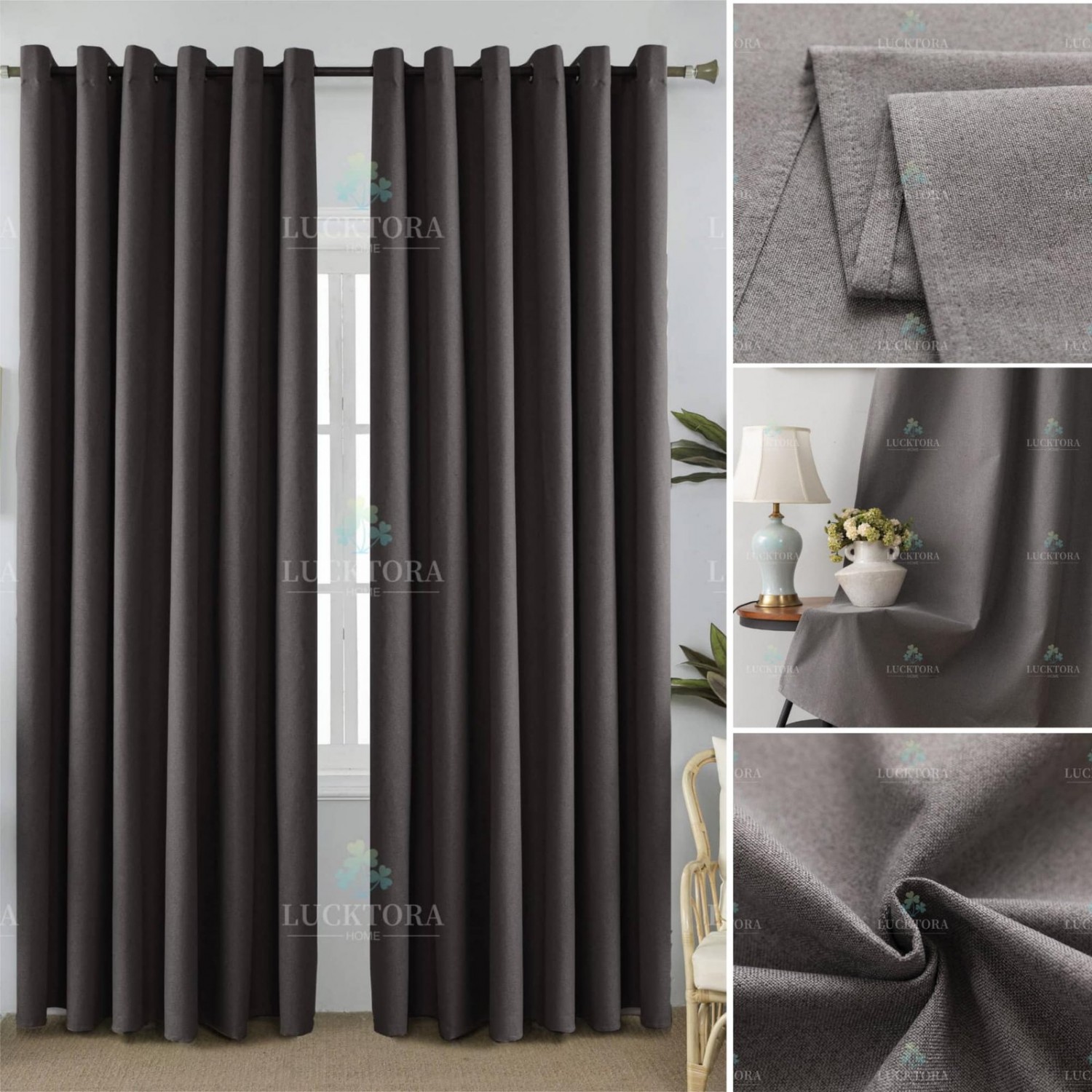 A6010-26 Mπεζ|Καφέ- 100%BLACKOUT – Με Κρίκο -270X265CM
