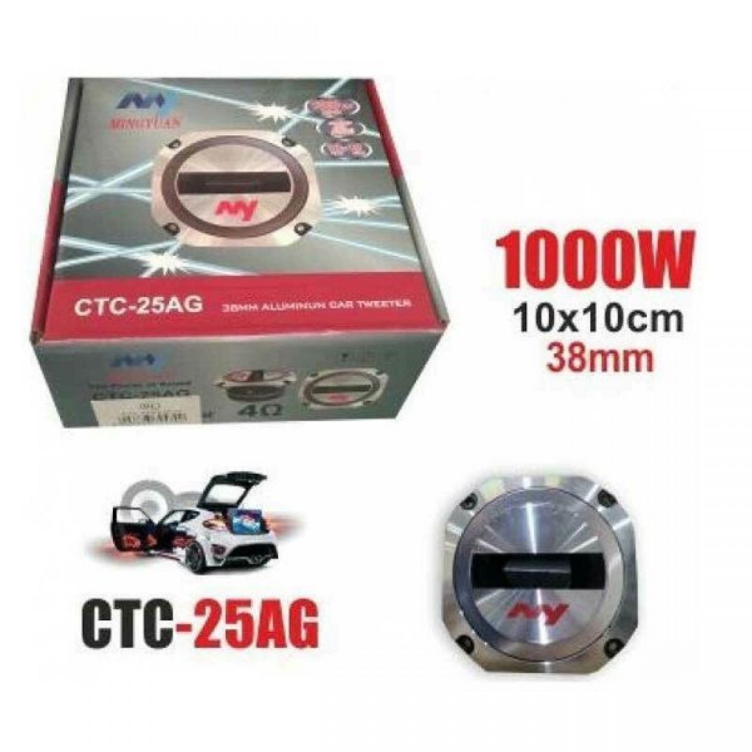 Tweeter Αυτοκινήτου Στρογγυλό 93dB CTC-25AG