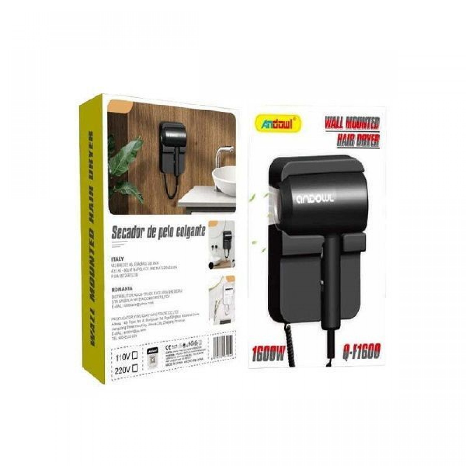 Σεσουάρ Ξενοδοχείου 1.6kW Andowl Q-F1600