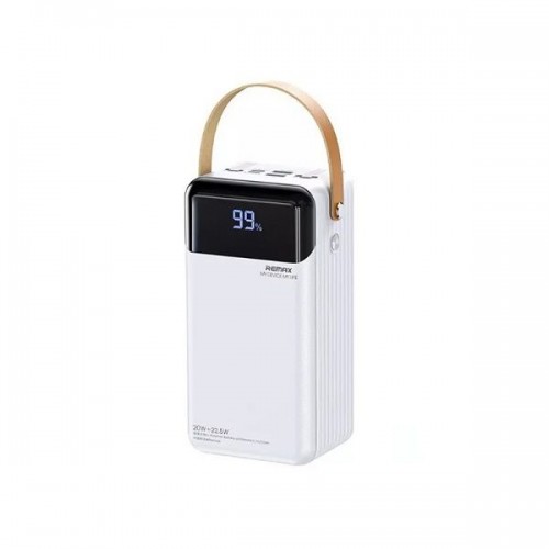 Power Bank 60000mAh 22.5W με 2 Θύρες USB-A και Θύρα USB-C Quick Charge 3.0 Λευκό Remax RPP-565