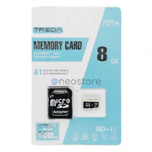 κάρτα μνήμης SDHC 8GB Class 10 U1 A1 UHS-I με αντάπτορα Treqa