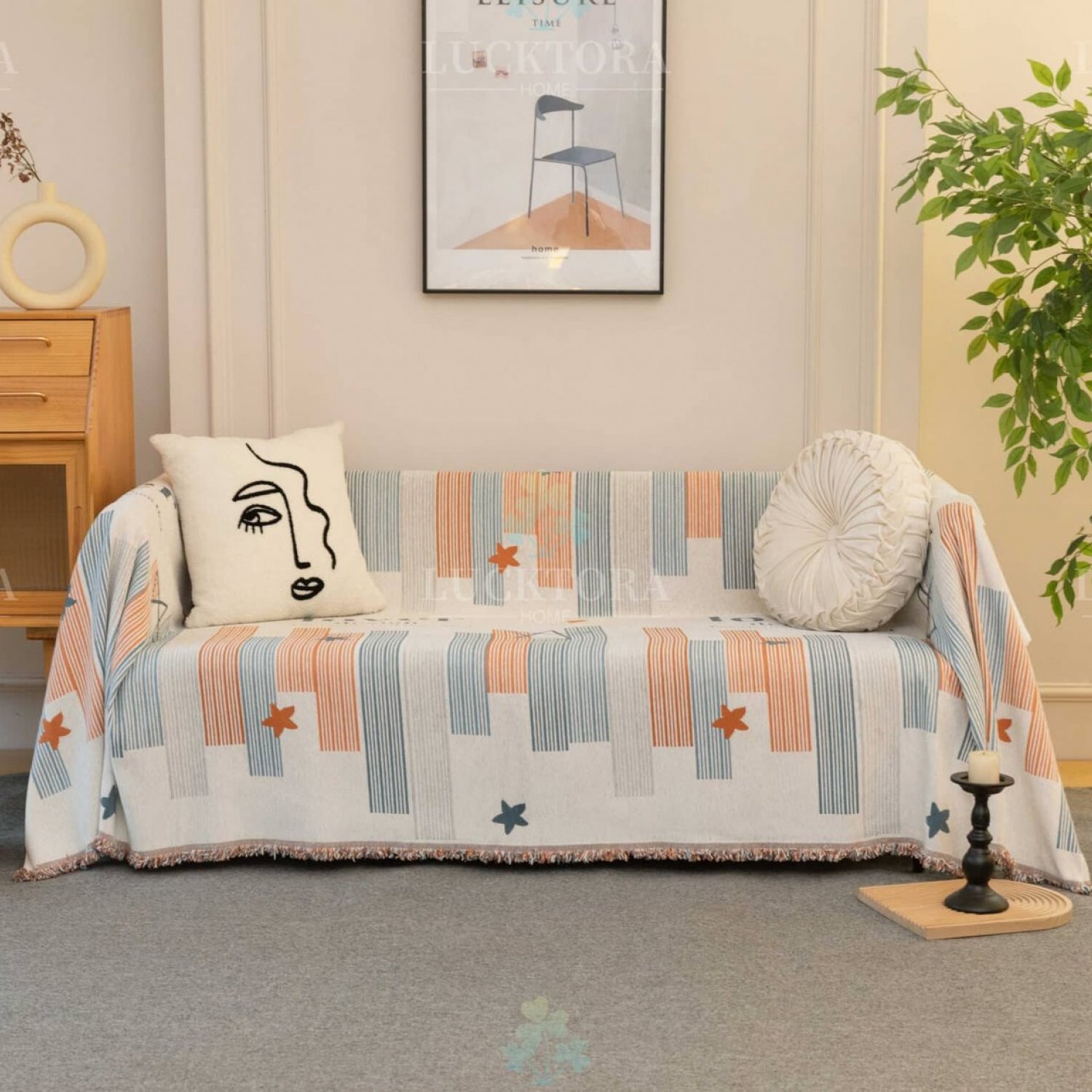 C9-ΡΙΧΤΑΡΙ CHENILLE-180X180CM -7 ΠΟΡΤΟΚΑΛΗ