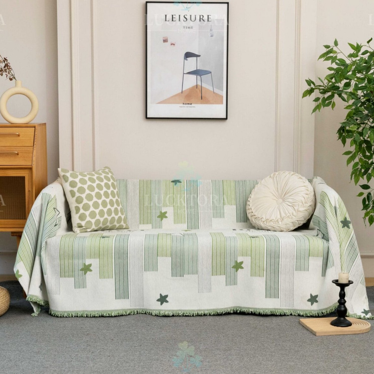 C9-ΡΙΧΤΑΡΙ CHENILLE-180X180CM -5 ΠΡΑΣΙΝΟ