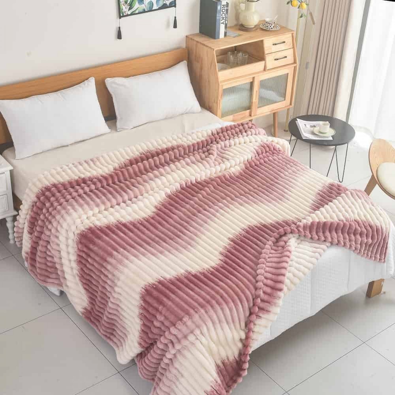 Κουβέρτα Fleece-Δίχρωμο Ριγέ -7 220X240CM