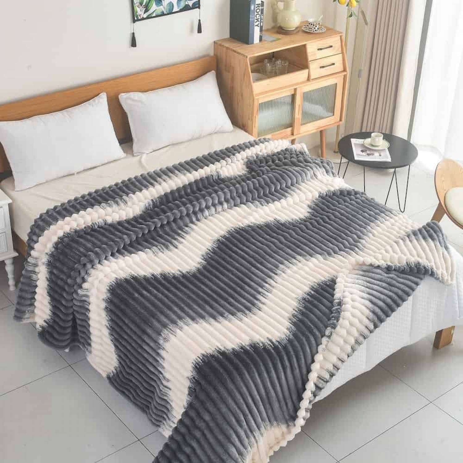 Κουβέρτα Fleece-Δίχρωμο Ριγέ -4 160X220CM