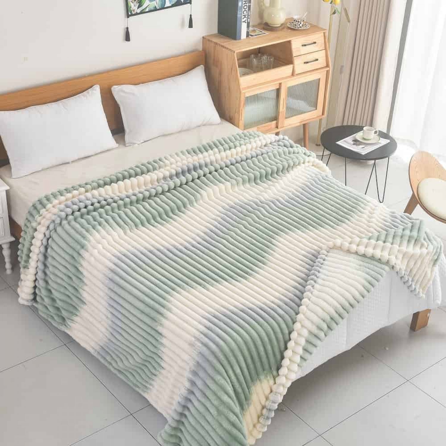 Κουβέρτα Fleece-Δίχρωμο Ριγέ -2 160X220CM