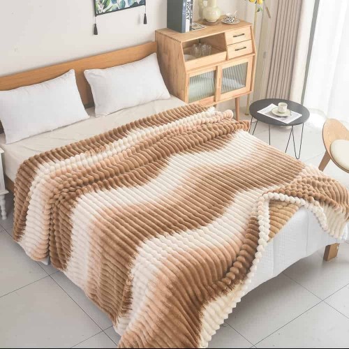 Κουβέρτα Fleece-Δίχρωμο Ριγέ -1 160X220CM