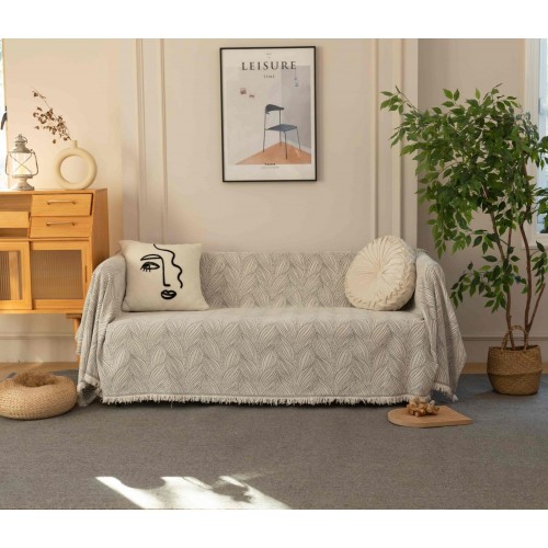 Chenille Ριχτάρι Καναπέ - C1-12 ΛΕΥΚΟ 180X180CM