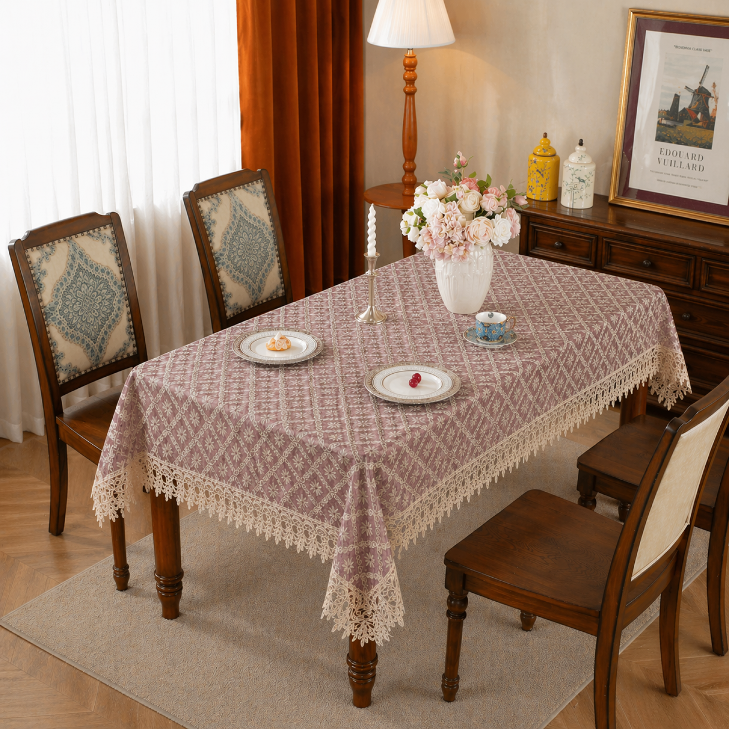 C3-2 Δαντελένιο Tραπεζομάντηλο - 140/180CM 140X140CM
