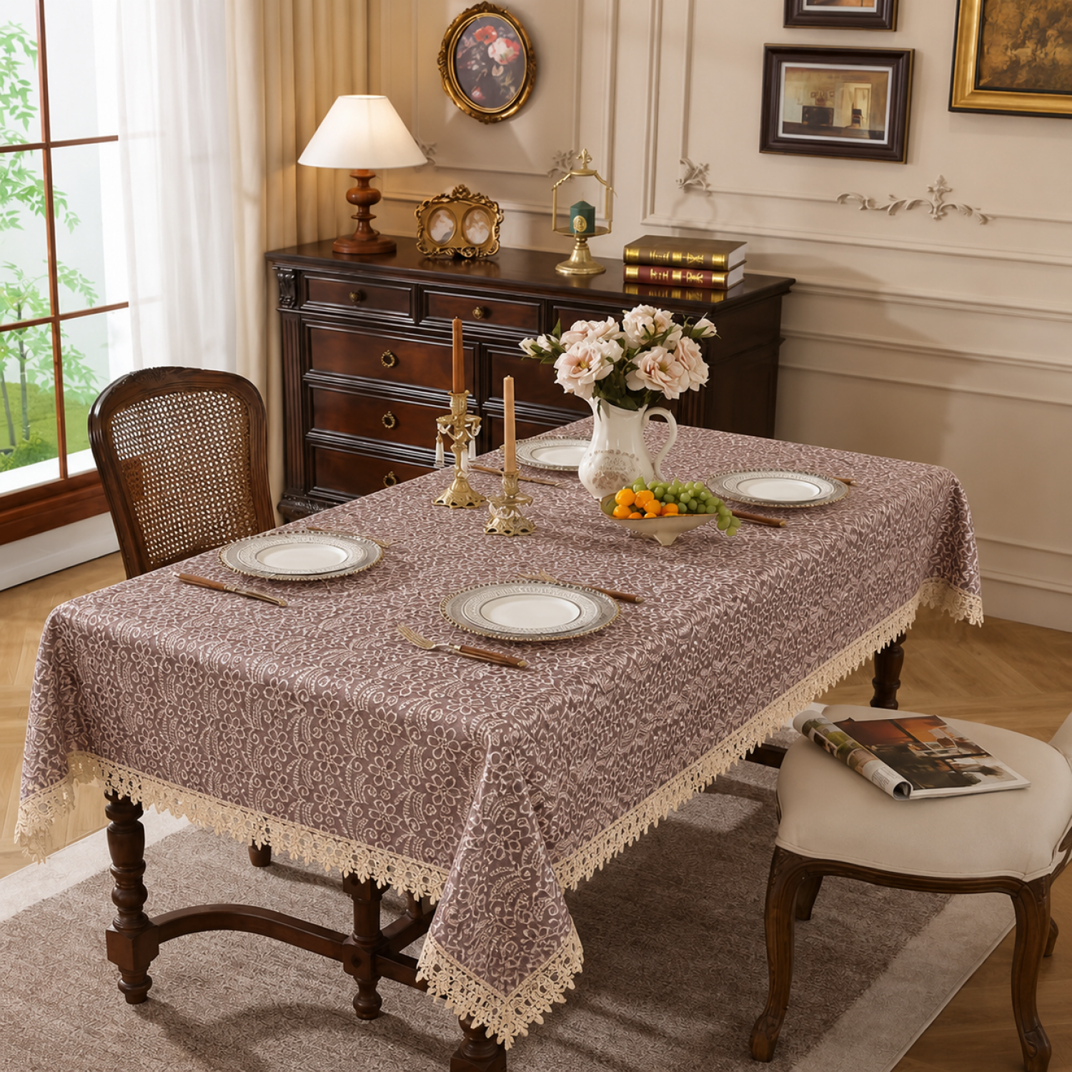 C2-2 Δαντελένιο Tραπεζομάντηλο - 140/180CM 140X140CM
