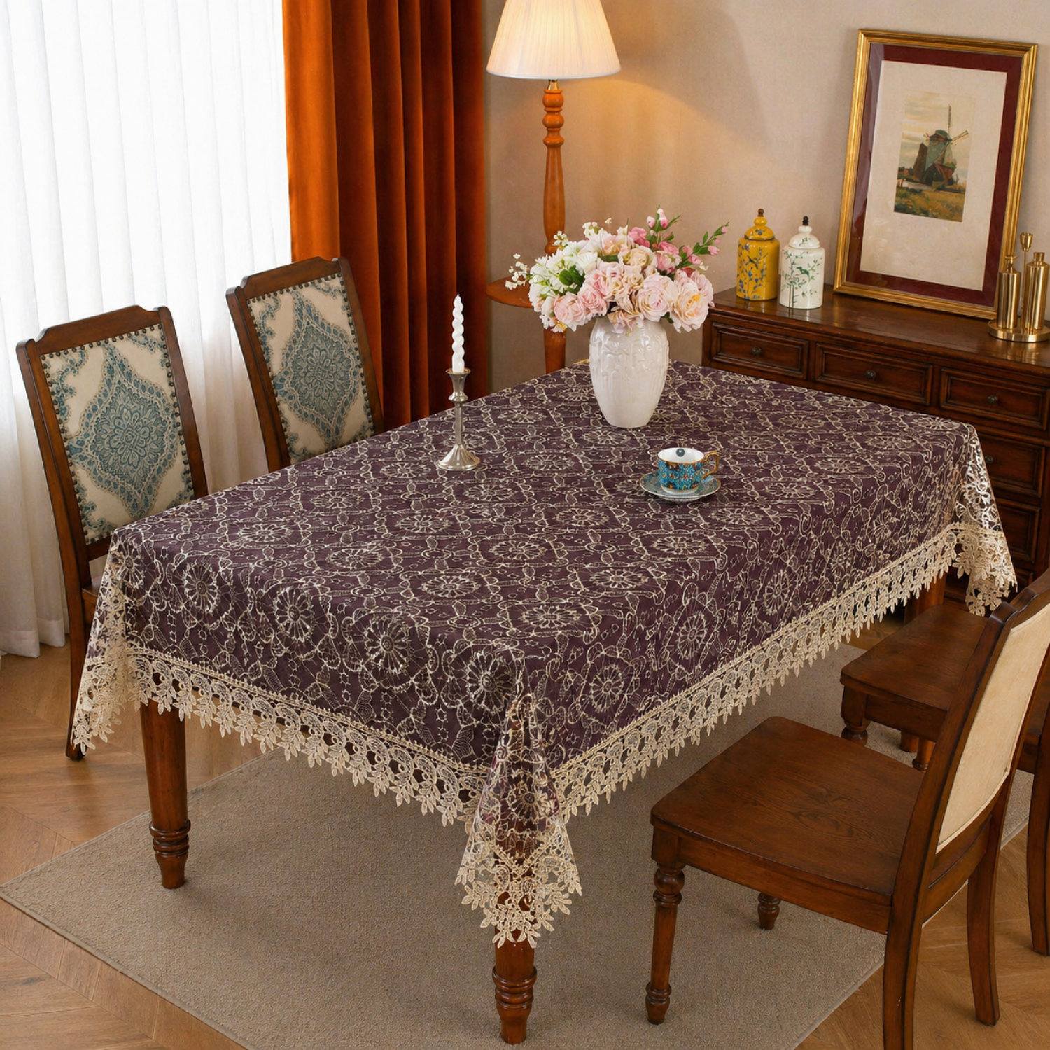 C8-2 Δαντελένιο Tραπεζομάντηλο - 140/180CM 140X180CM