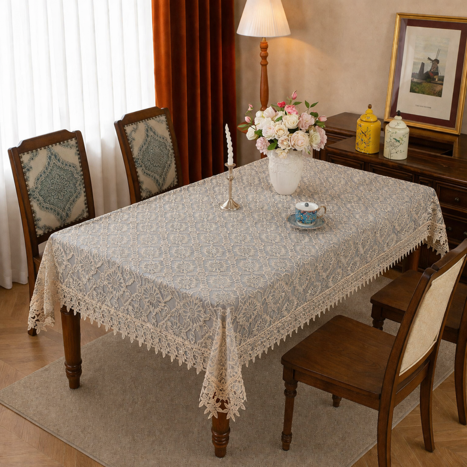 C8-4 Δαντελένιο Tραπεζομάντηλο - 140/180CM 140X180CM