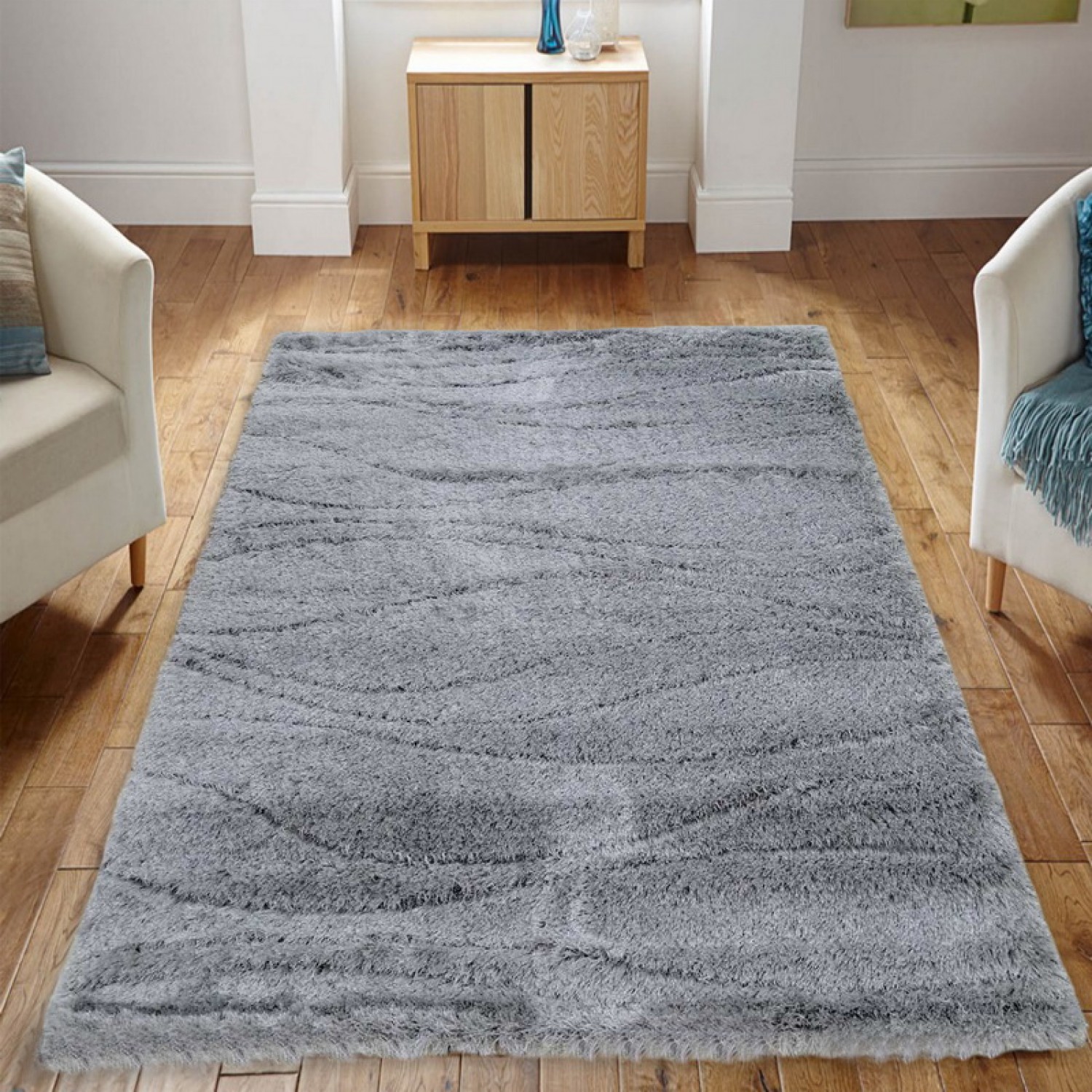 χαλιά 3d shaggy 22068 grey