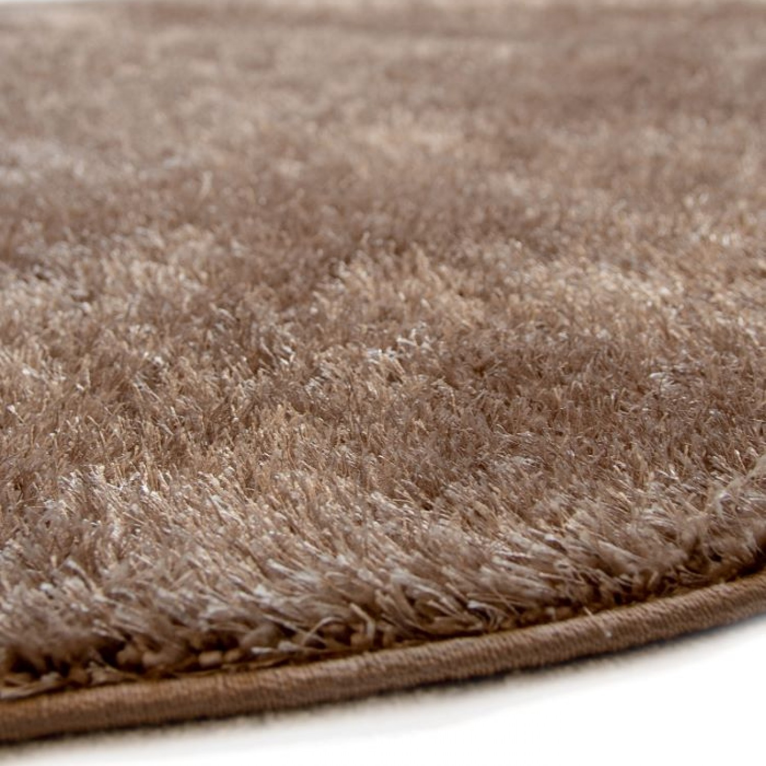 Στρογγυλά Χαλιά Shaggy Soft camel